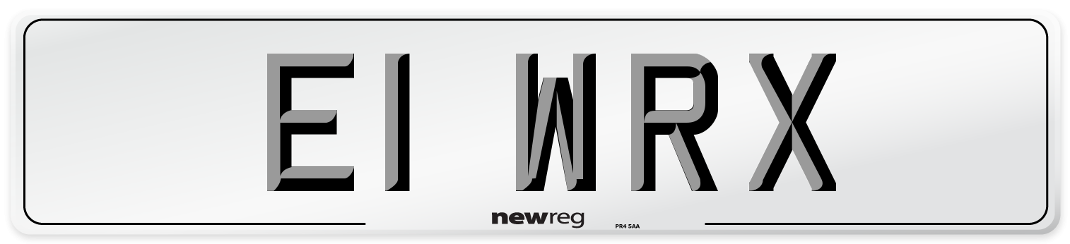 E1 WRX Number Plate from New Reg